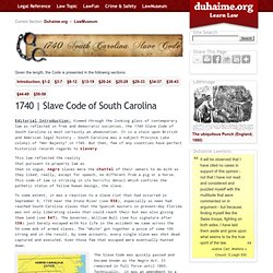 Slave Code of South Carolina