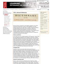 1755 Dictionary, Dr Johnson