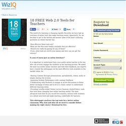 18 FREE Web 2.0 Tools for Teachers