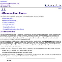 18 Managing Hash Clusters