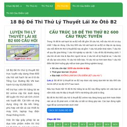 18 Bộ Đề Thi Thử 600 Câu Hỏi Lý Thuyết Lái Xe Ô tô B2 2021