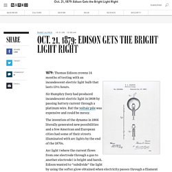 Oct. 21, 1879: Edison Gets the Bright Light Right