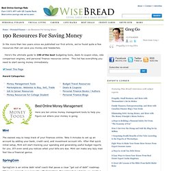 190 Resources For Saving Money