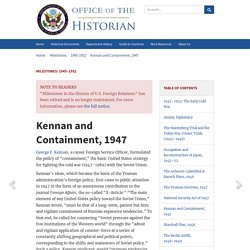 Kennan and Containment, 1947 - 1945–1952