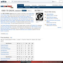 1969–70 QMJHL season - Ice Hockey Wiki