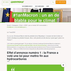 #1anMacron : un an de blabla pour le climat