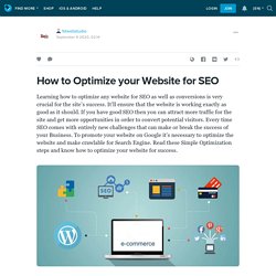 How to Optimize your Website for SEO