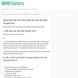 2 mẫu Soạn bài Các hình thức kết cấu của văn bản thuyết minh