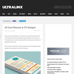 20 Cool Resume & CV Designs