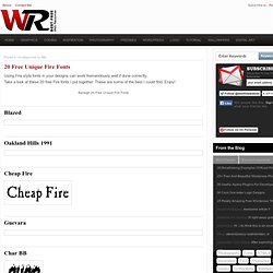 20 Free Unique Fire Fonts