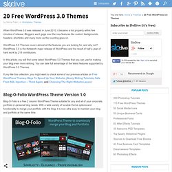 20 Free WordPress 3.0 Themes