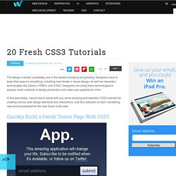 20 Fresh CSS3 Tutorials