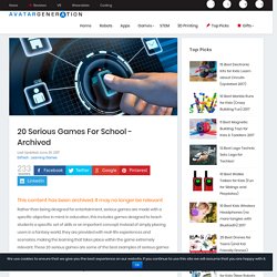 20 Serious Games For School
