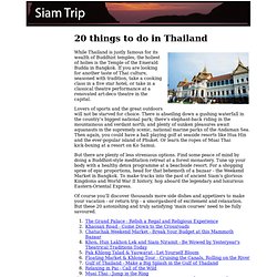 20 things to do in Thailand