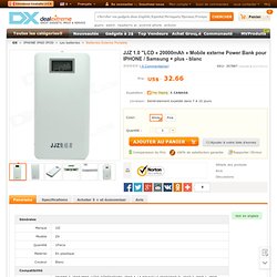 JJZ 1.0 "LCD « 20000mAh » Mobile externe Power Bank pour IPHONE / Samsung + plus - blanc - Envoie gratuit - DealExtreme!