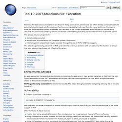 Top 10 2007-Malicious File Execution