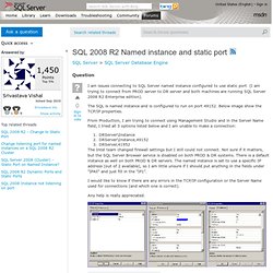 SQL 2008 R2 Named instance and static port