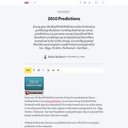 2010 Predictions
