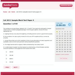 Cat 2011 Sample Mock Test Paper 4