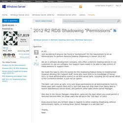 2012 R2 RDS Shadowing "Permissions"