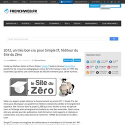 2012, un très bon cru pour Simple IT, l’éditeur du Site du Zéro