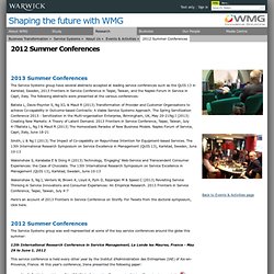 2012 Summer Conferences