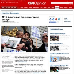 2013: America on the cusp of social change