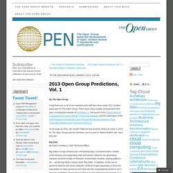 2013 Open Group Predictions, Vol. 1
