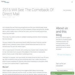 2015 Will See The Comeback Of Direct Mail - Data Boutique