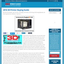 2016 3D Printer Buying Guide