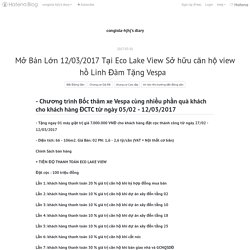 Mở Bán Lớn 12/03/2017 Tại Eco Lake View Sở hữu căn hộ view hồ Linh Đàm Tặng Vespa   - congiola-hjhj’s diary