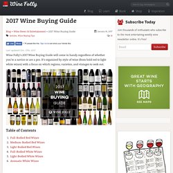 2017 Wine Buying Guide (For Reds and Whites)