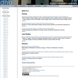 DHQ: Digital Humanities Quarterly: Summer 2010