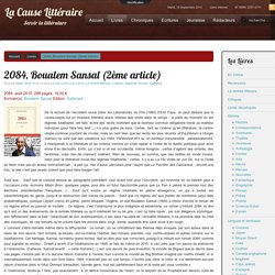 2084, Boualem Sansal (2ème article)