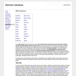 20th Century - German Literature