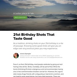 21st Birthday Shots That Taste Good: Recipes to Celebrate the Big Two-One...