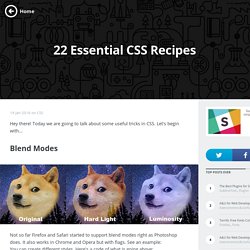 22 Essential CSS Recipes