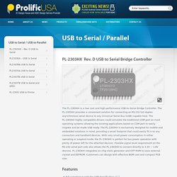 PL-2303HX – Rev. D USB to Serial Bridge Controller