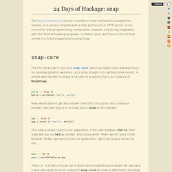 24 Days of Hackage: snap