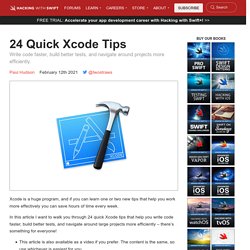 24 Quick Xcode Tips