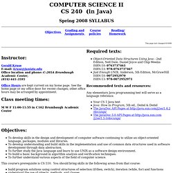 CS 240 Computer Science II Syllabus