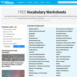 5221 Free Vocabulary Worksheets