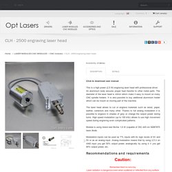 CLH - 2500 engraving laser head - Opt Lasers