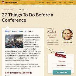 27 Things To Do Before a Conference