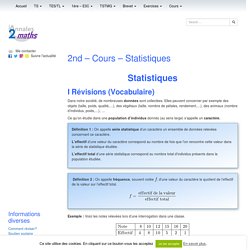 2nd - Cours - Statistiques