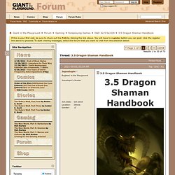 3.5 Dragon Shaman Handbook