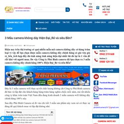 3 Mẫu camera không dây Hiện Đại_Rẻ và siêu Bền?