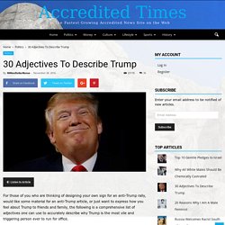 30 Adjectives To Describe Trump