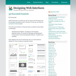 Designing Web Interfaces: 30 Essential Controls