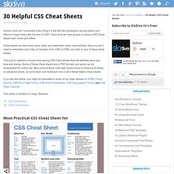 30 Helpful CSS Cheat Sheets